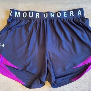 Under Armour Women's Athletic Shorts - Navy and Purple